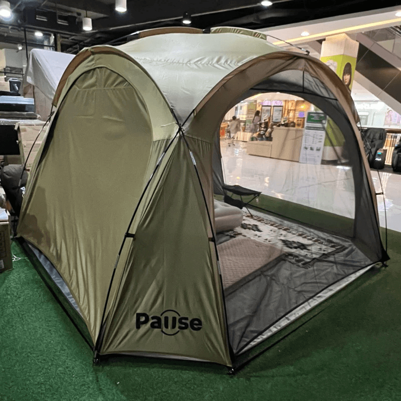 ผ้าใบทึบ ปิดข้างเต็นท์ PAUSE สำหรับเต็นท์โดม เชลเตอร์ 154X210 ซม.สีกากี 2 ชิ้น